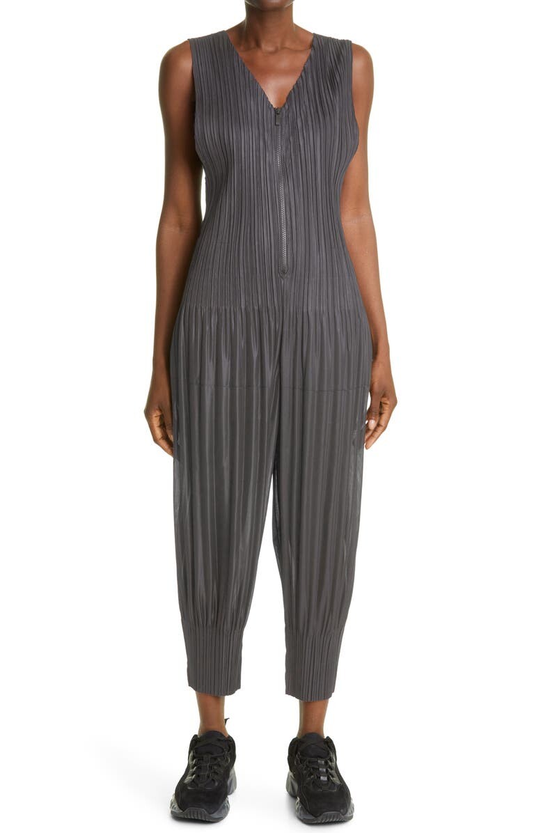 

Плиссированный комбинезон без рукавов PLEATS PLEASE ISSEY MIYAKE, серый