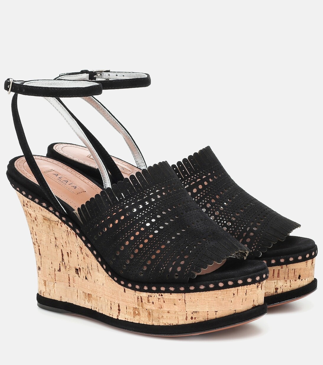 

Замшевые босоножки на танкетке Alaïa, черный