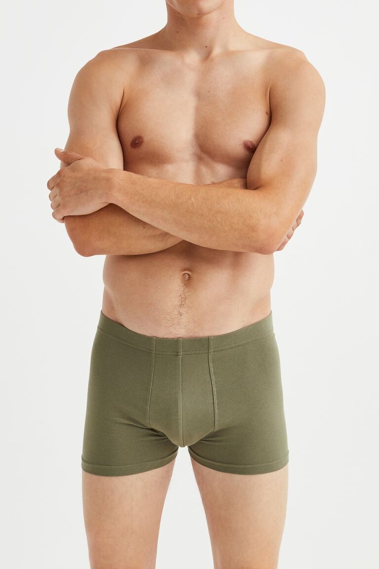

Комплект из трех хлопковых боксеров H&M, синий/зеленый/желтый