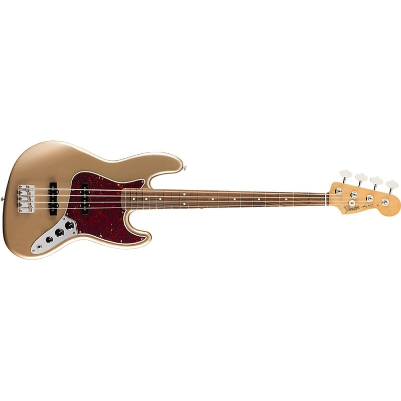 

Fender Vintera '60s Jazz Bass, накладка на гриф Pau Ferro, цвет Firemist Gold