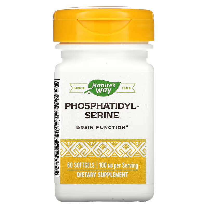 Фосфатидилсерин Nature's Way 100 мг, 60 капсул nature s way железо 18 мг 100 капсул