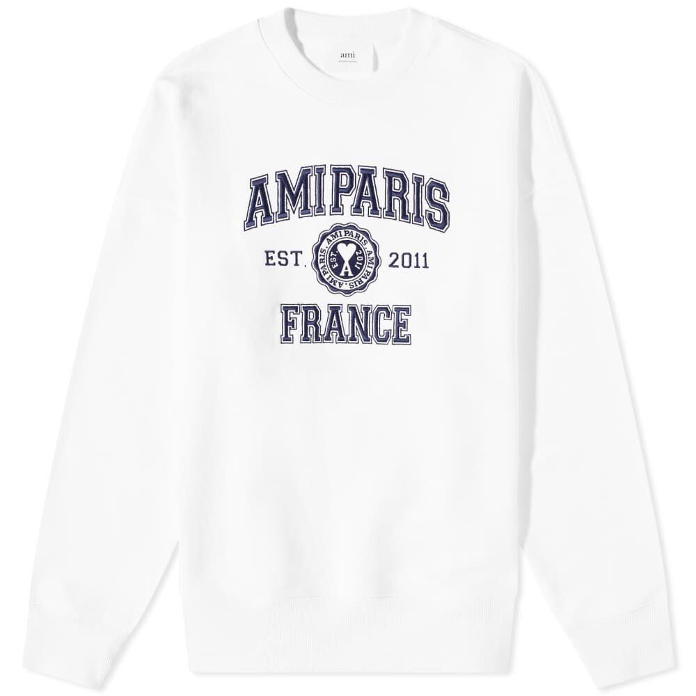 

Толстовка AMI Paris Varsity Logo Crew Sweat, Белый