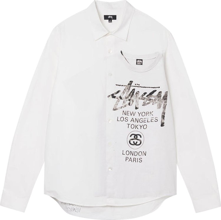 Рубашка Stussy World Tour Shirt 'White', белый t shirt journey world tour 1980
