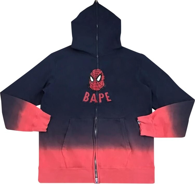 

Худи BAPE × Marvel Comics Spider-Man Full Zip Hoodie 'Navy/Red', синий