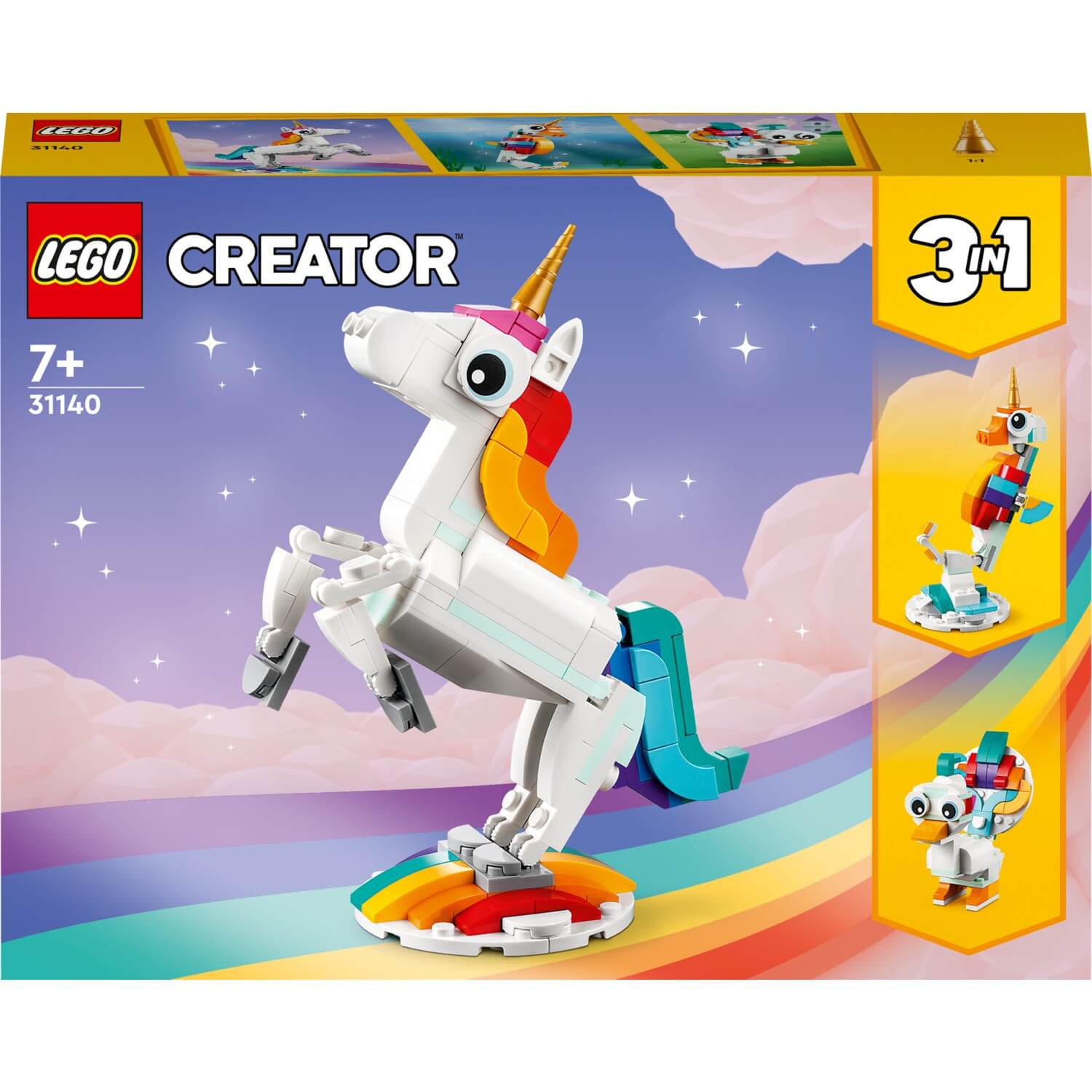 цена Конструктор Lego Creator 3in1 Волшебный единорог 31140, 145 деталей