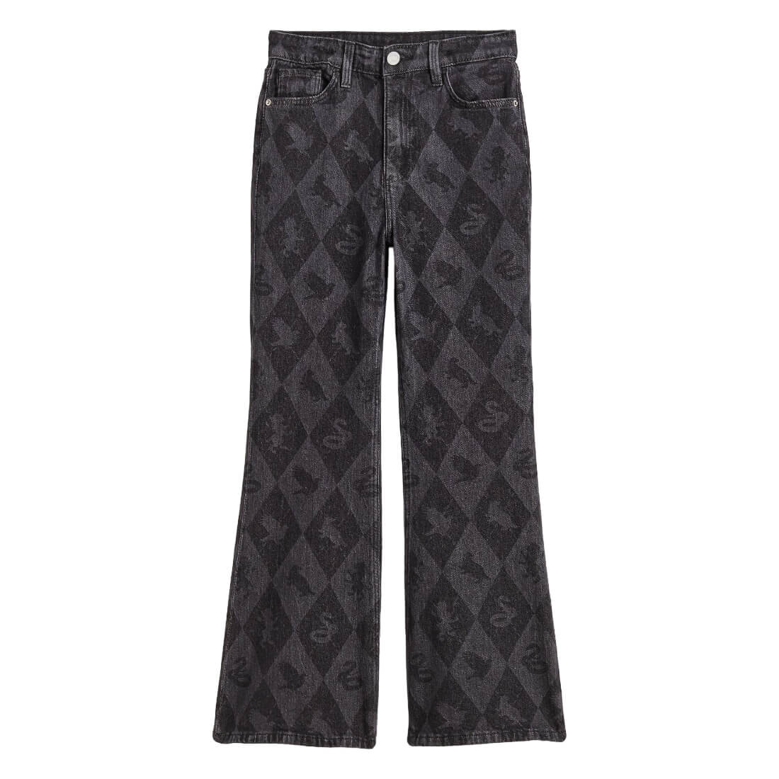 

Джинсы H&M Harry Potter Comfort Stretch Flare Fit High, темно-серый/серый