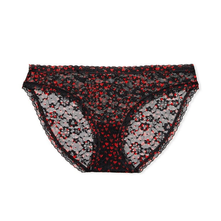 

Трусы Victoria's Secret The Lacie Posey Lace Bikini, черный/красный