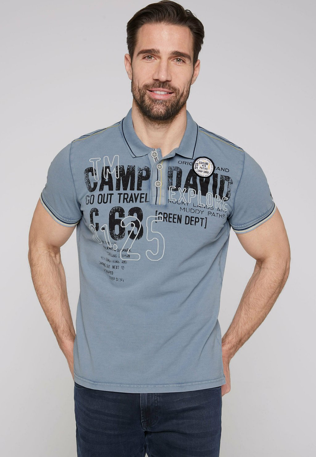 Рубашка поло PIKEE VINTAGE LOOK Camp David, цвет new blue