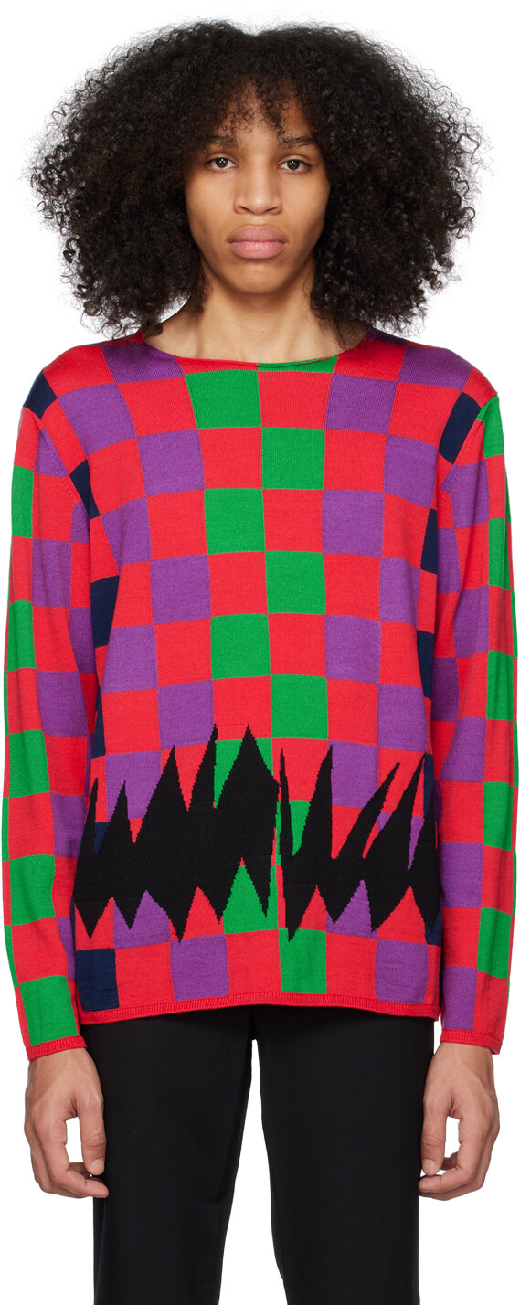 

Разноцветный свитер в клетку Comme des Garçons Homme Plus, Черный, Разноцветный свитер в клетку Comme des Garçons Homme Plus