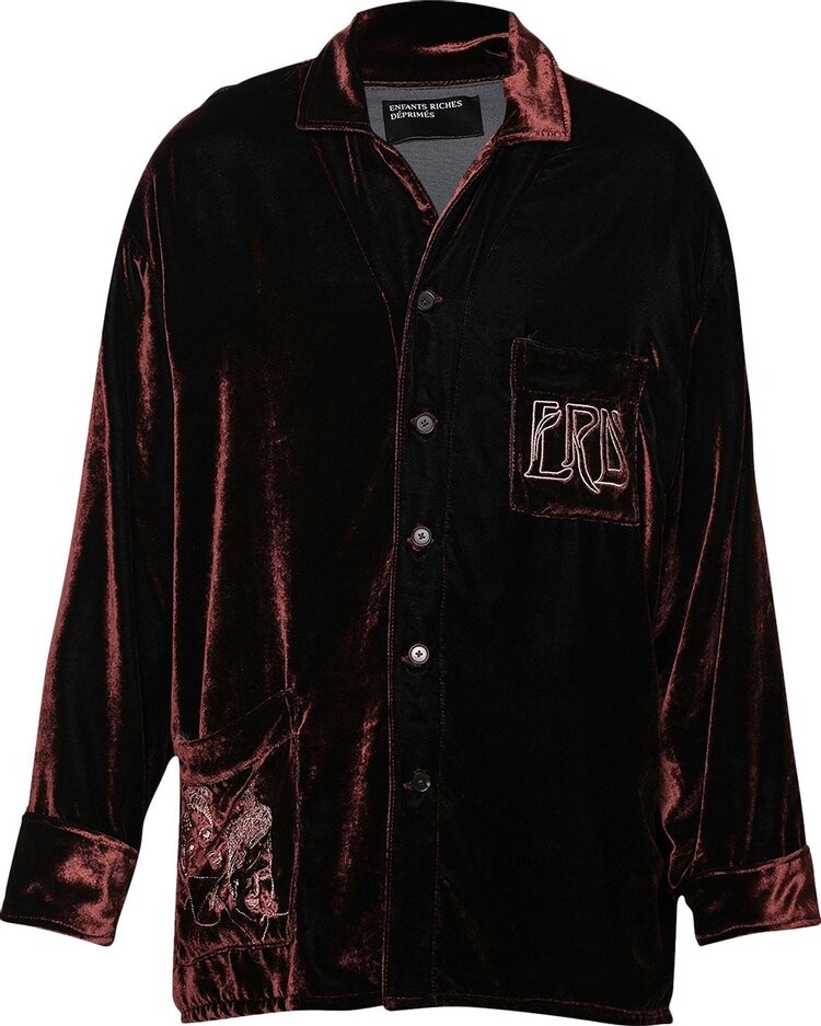 

Рубашка Enfants Riches Déprimés Velvet Sleep Shirt 'Chocolate', коричневый