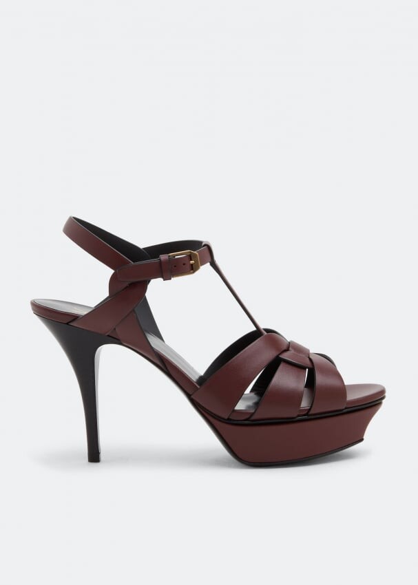 

Сандалии SAINT LAURENT Tribute platform sandals, бордовый