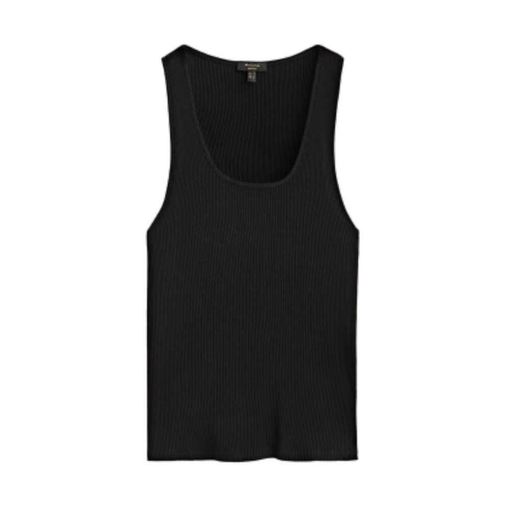 

Топ Massimo Dutti Strappy Ribbed, черный