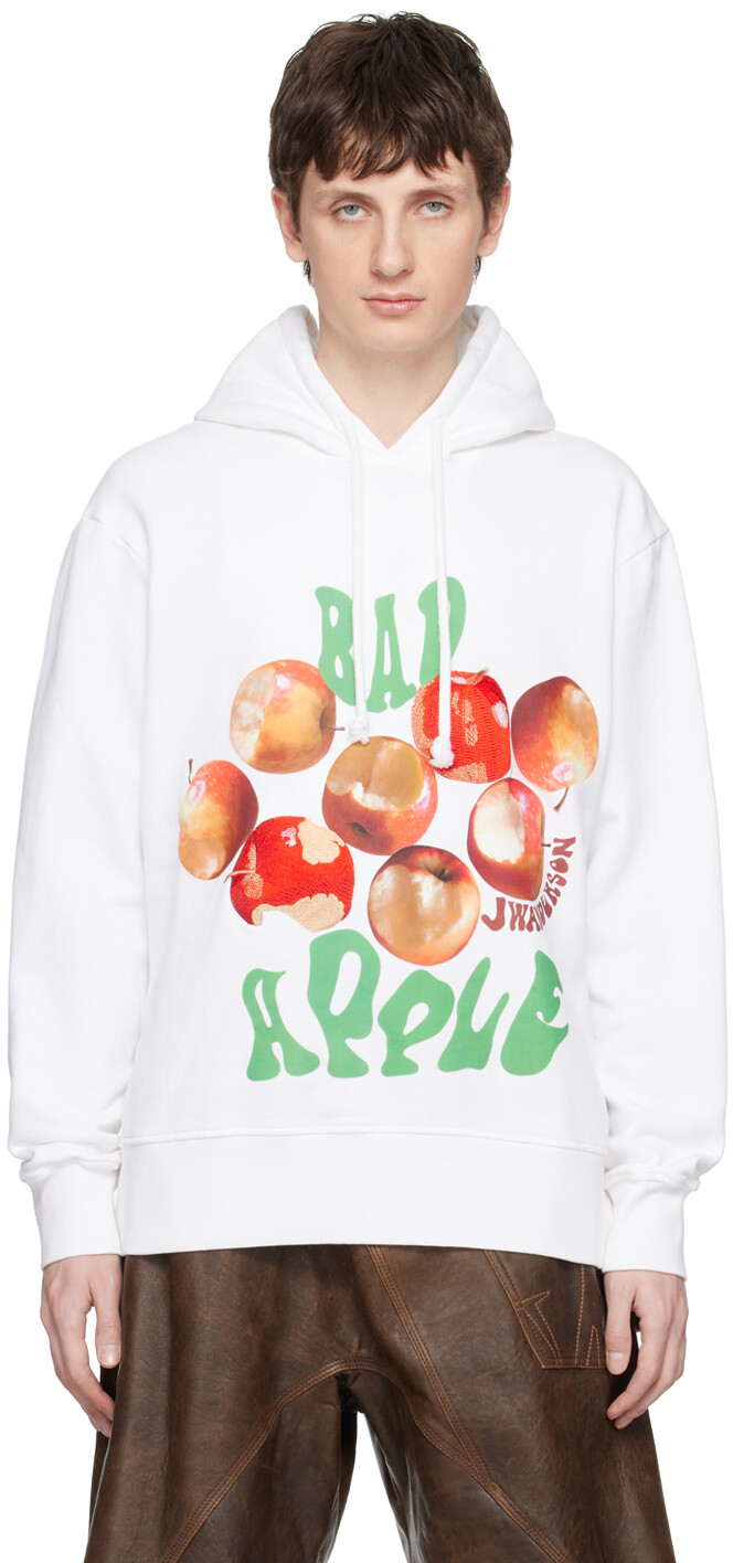 

Белая толстовка с капюшоном Bad Apple JW Anderson, Белый