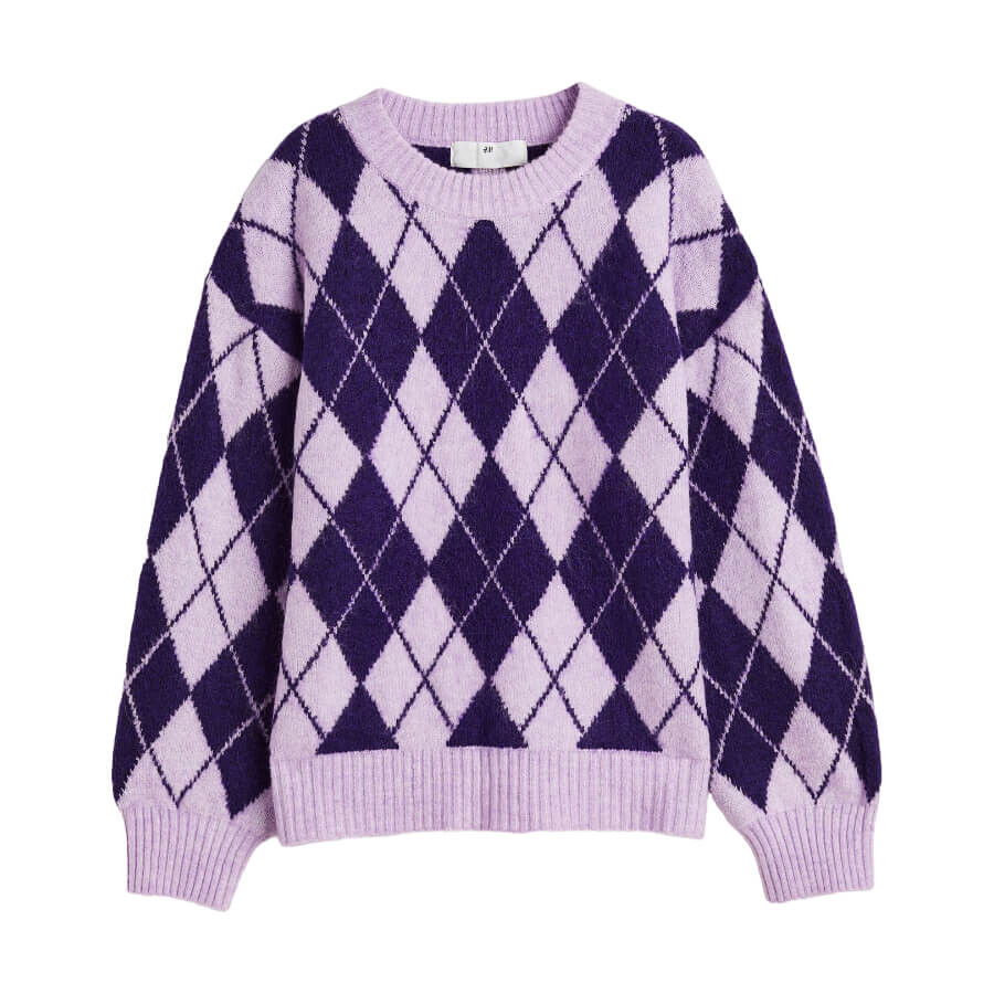 

Джемпер H&M Argyle-patterned Jacquard-knit, фиолетовый