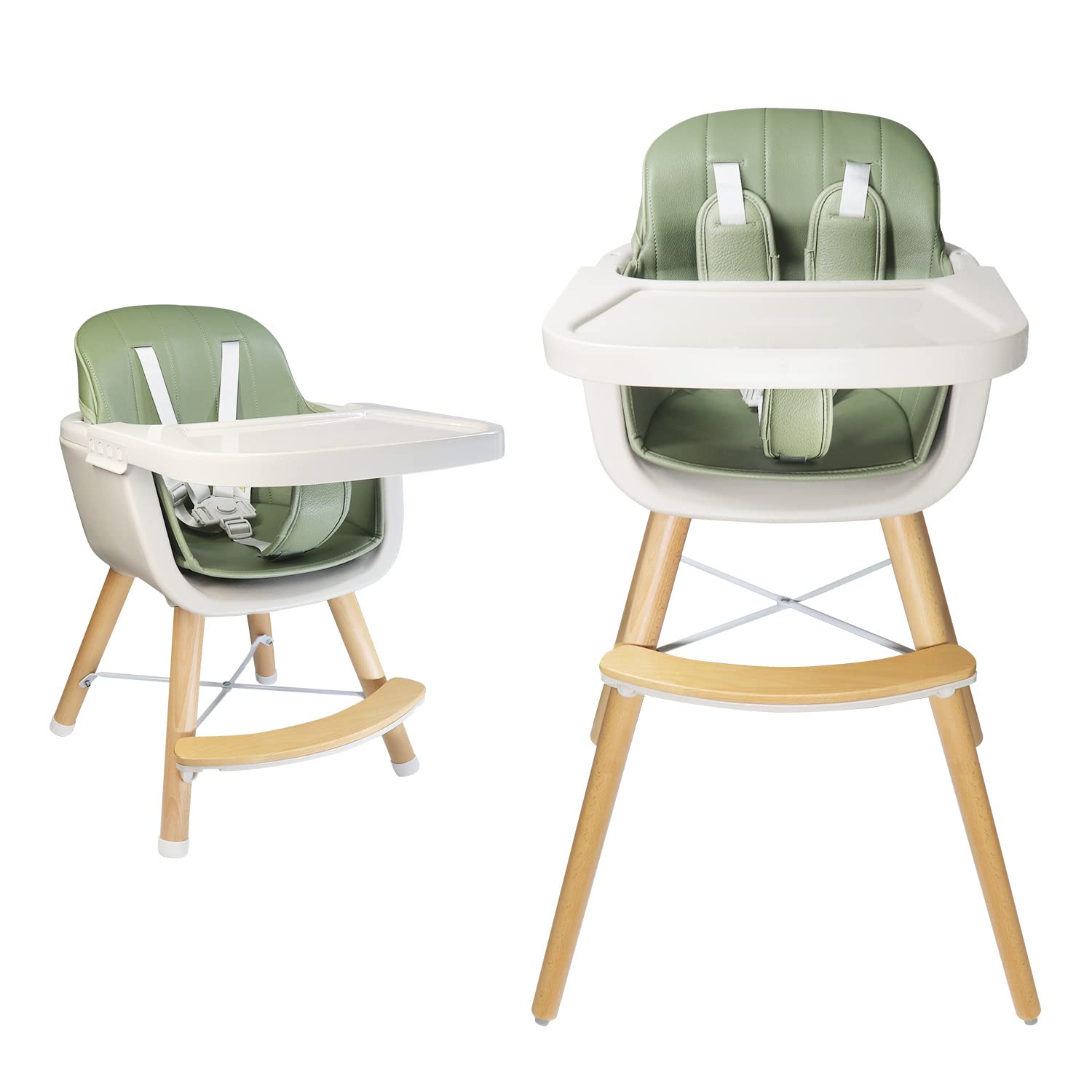 Детский стульчик-трансформер 3 в 1 Foho, зеленый стульчик для кормления childhome evolu 2 jade green с подушкой rabbit grey