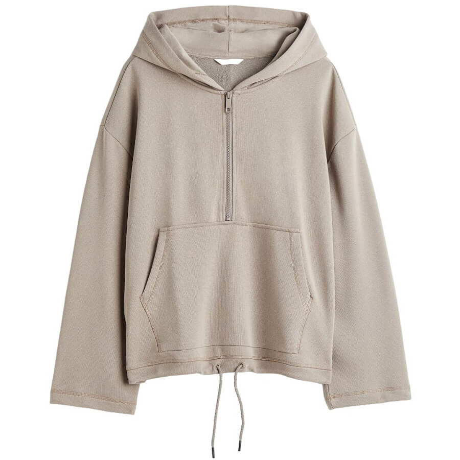 

Худи H&M Half-zip, бежевый