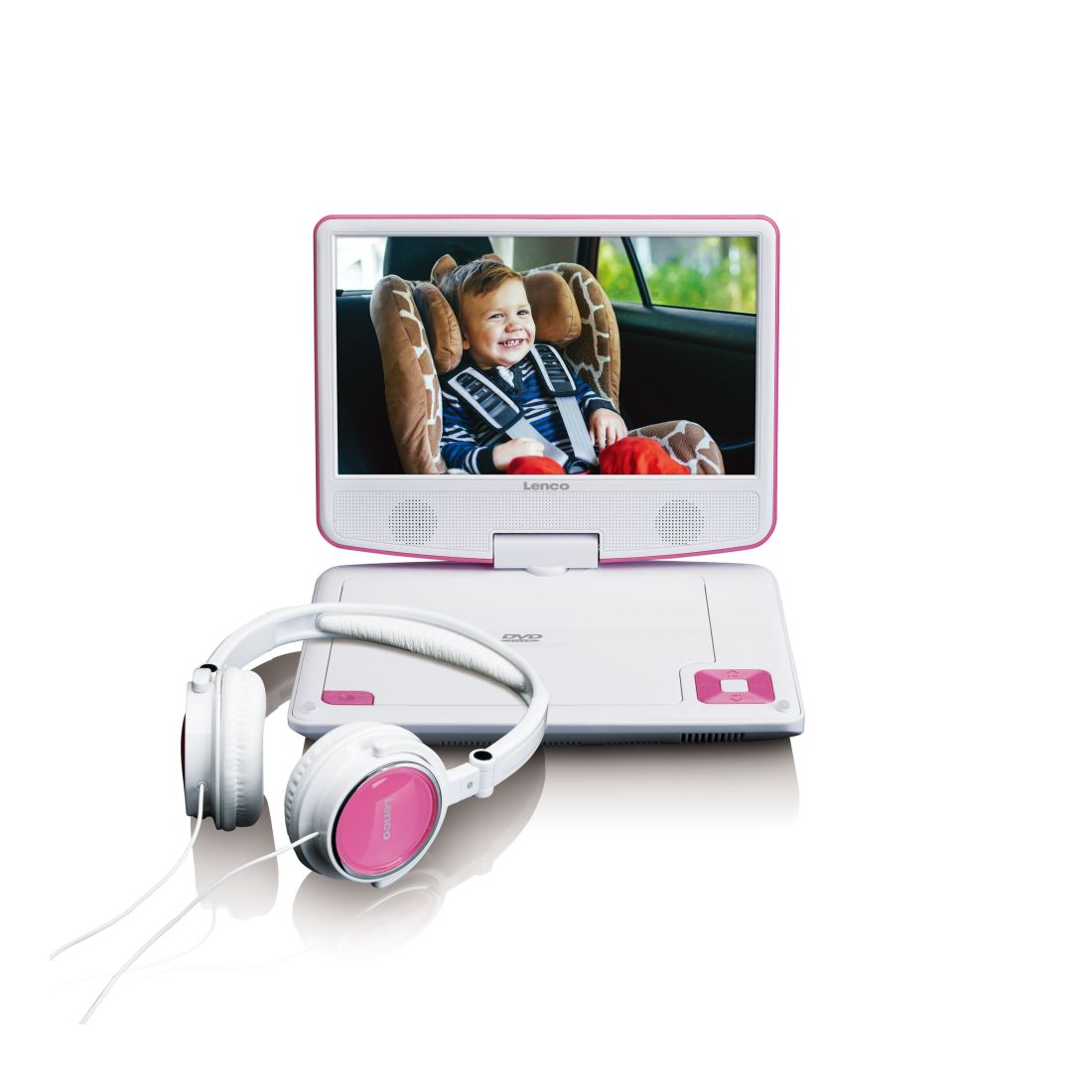цена Портативный DVD - Плеер Lenco DVP-910PK 9 - дюймовый с розовым кронштейном