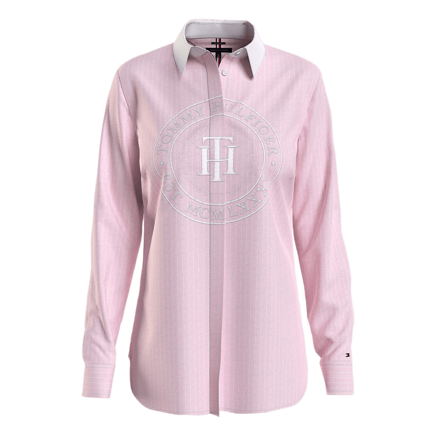 

Рубашка Tommy Hilfiger Regular Fit Crest Logo Stripe, розовый