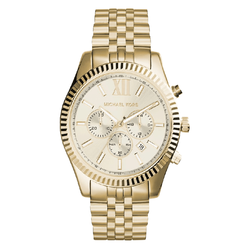 Часы наручные Michael Kors Lexington с хронографом, золотой - фото