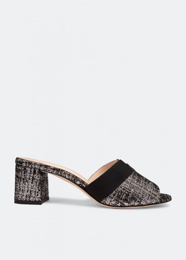 

Мюли PRIVATE COLLECTION Leather mules, серебряный