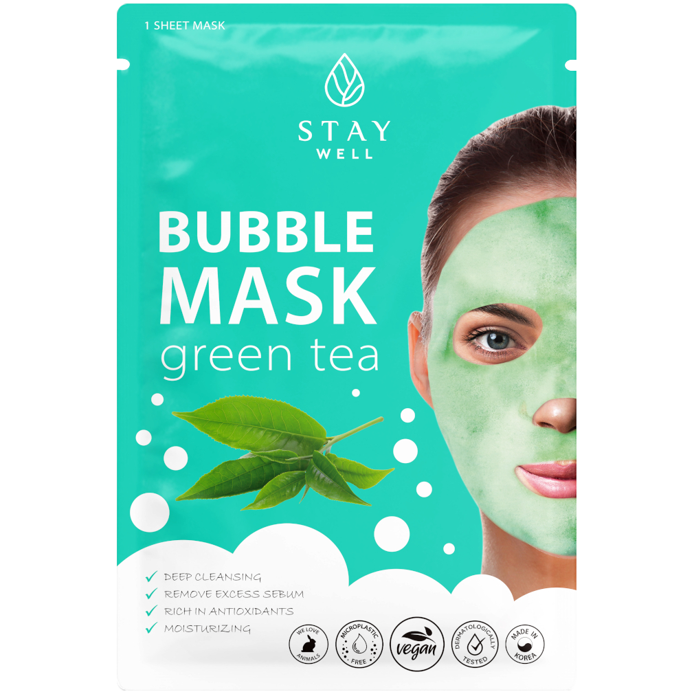 Stay Well Bubble Mask Green Tea успокаивающая маска для лица, 1 шт. –  купить с доставкой из-за рубежа через платформу «CDEK.Shopping»