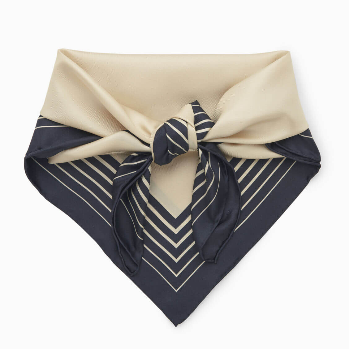 

Платок COS Striped Silk, темно-синий/бежевый