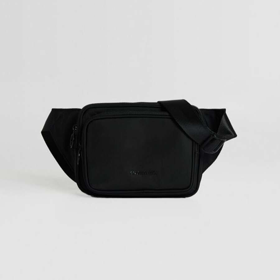 

Поясная сумка Bershka Technical Belt With Pockets, черный