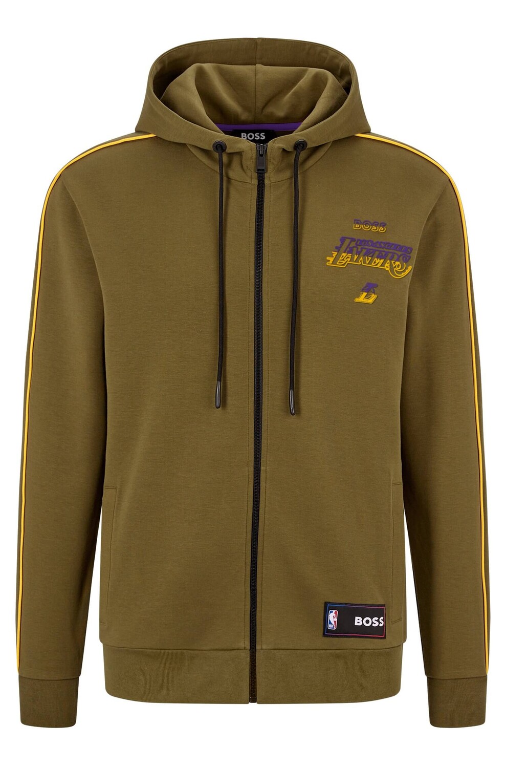 

Худи на молнии из смесового хлопка Boss & Nba, NBA Lakers, Коричневый