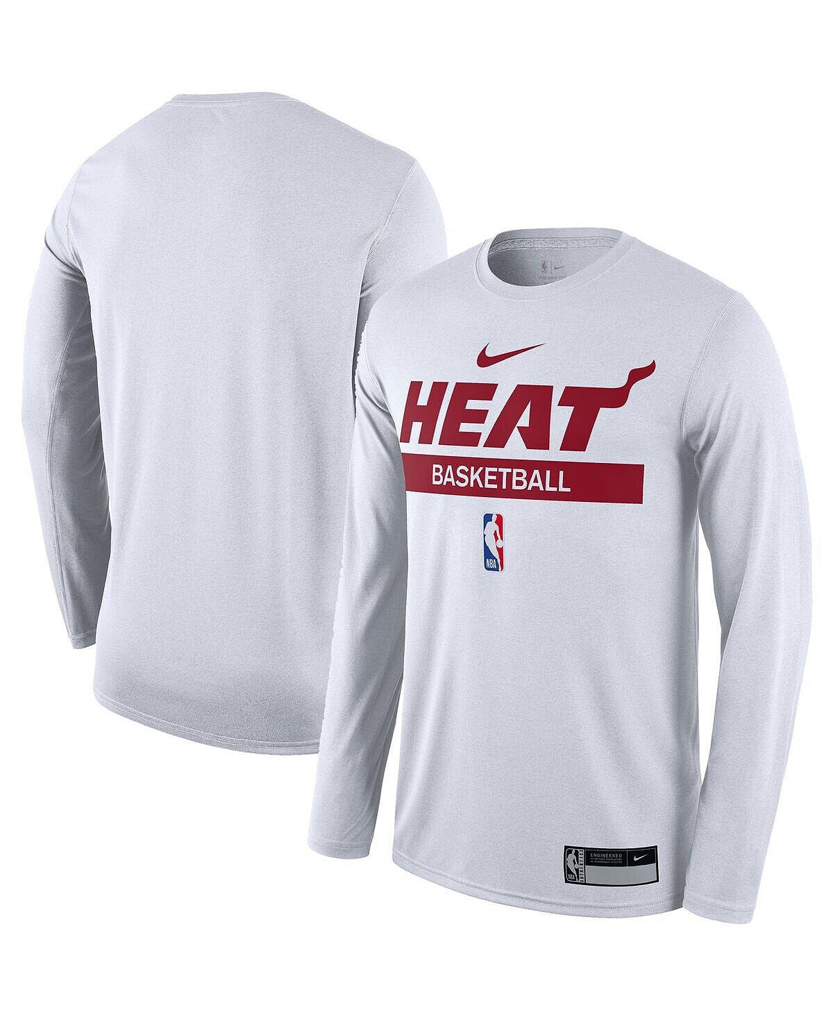 

Мужская белая футболка с длинным рукавом miami heat 2022/23 legend on-court practice performance Nike, белый