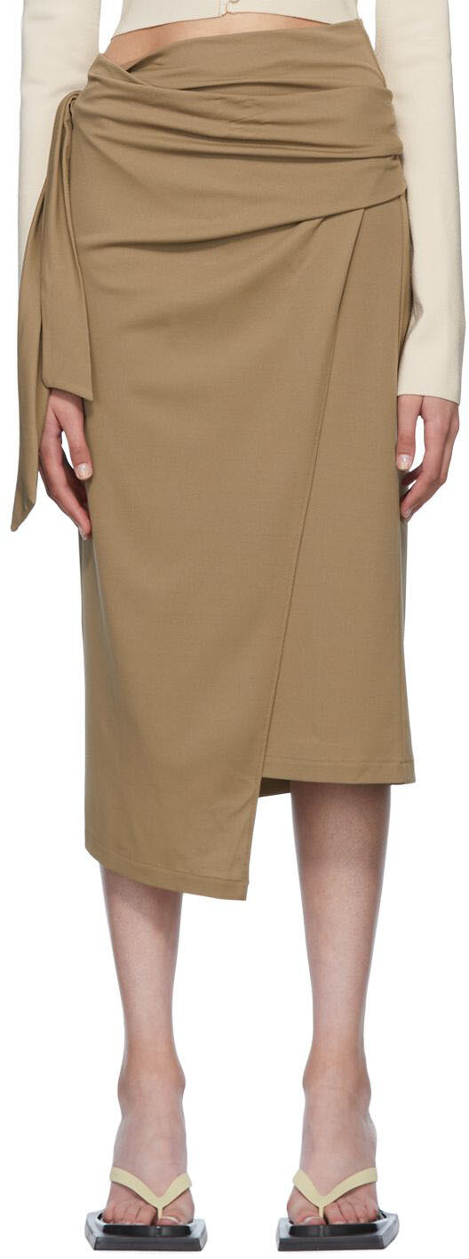 

Коричневая юбка-миди Nao Takekoshi Edition 'The Origami-Drape' Wolford