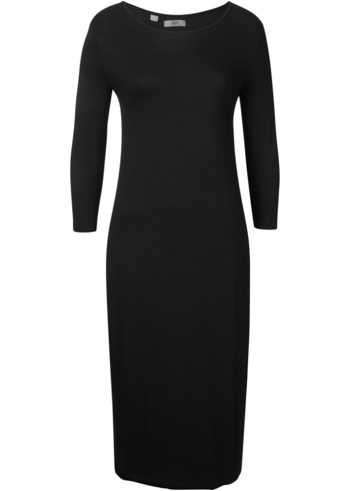 Платье-рубашка с рукавами 3/4 Bpc Bonprix Collection, черный платье рубашка миди с рукавами 3 4 bpc bonprix collection черный