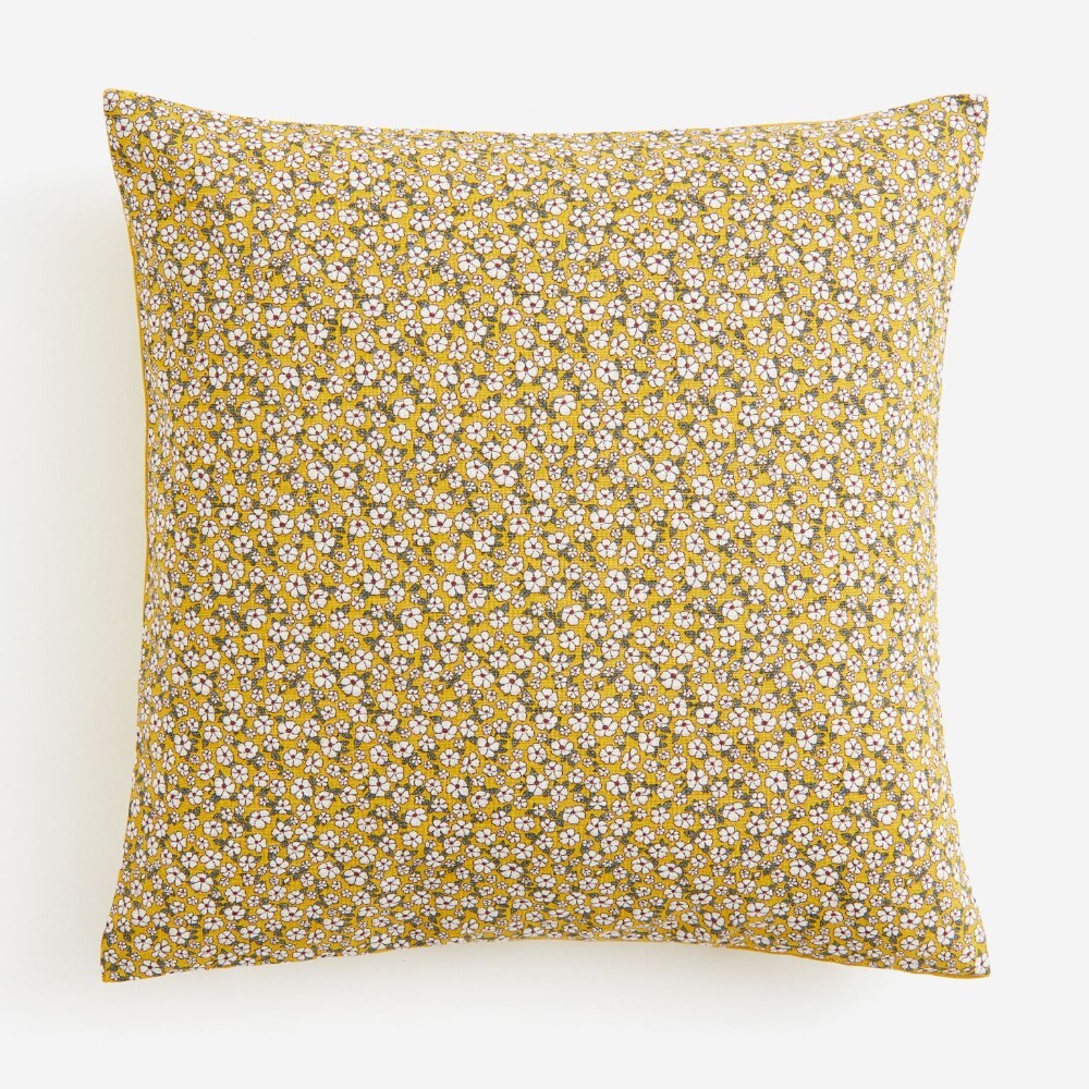 

Декоративная наволочка H&M Home Dotted Cotton Flowers, желтый