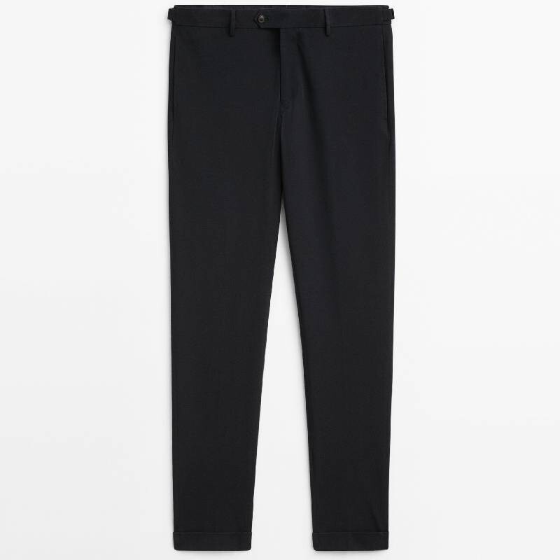 

Брюки Massimo Dutti Smart Trousers In A Bi-Stretch Cotton, темно-синий
