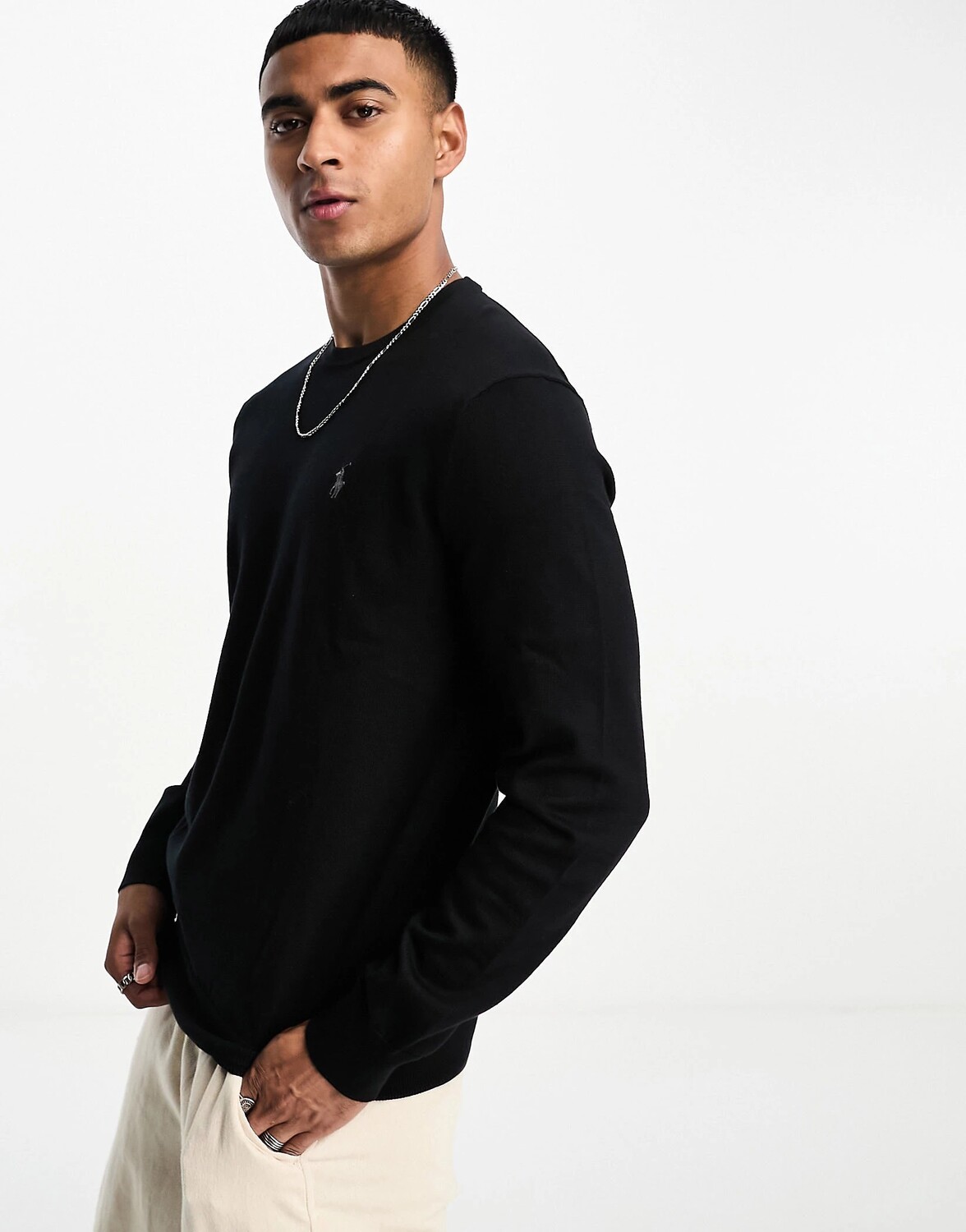 

Лонгслив Polo Ralph Lauren Icon Logo Pima Cotton Knit, черный