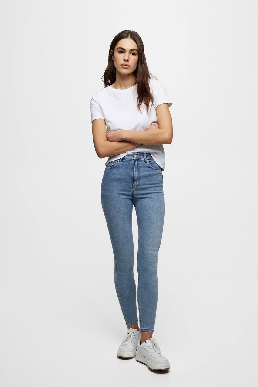 

Узкие джинсы с очень высокой талией Pull&Bear, синий