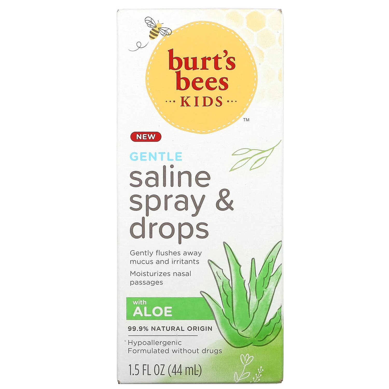 

Мягкий Солевой Спрей и Капли Burt's Bees с алоэ, 44 мл