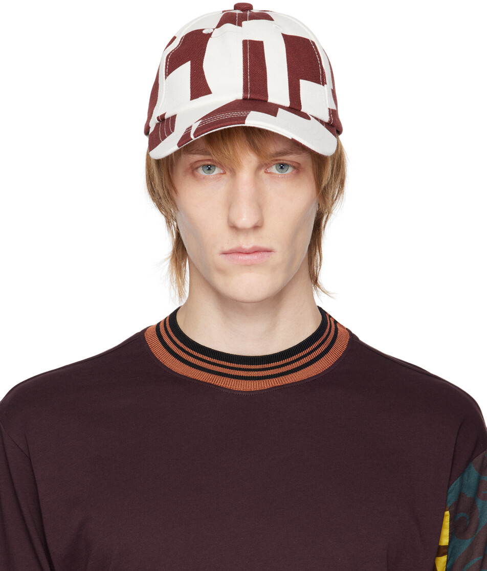 

Бордовая и белая кепка Giles Dries Van Noten
