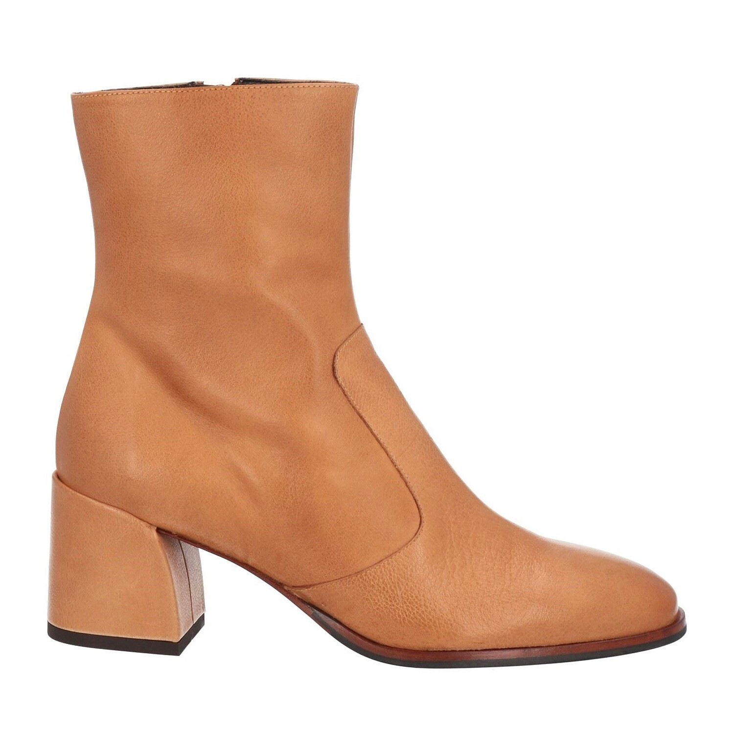 

Ботильоны Zinda Leather Round Toeline Square Heel, бежевый