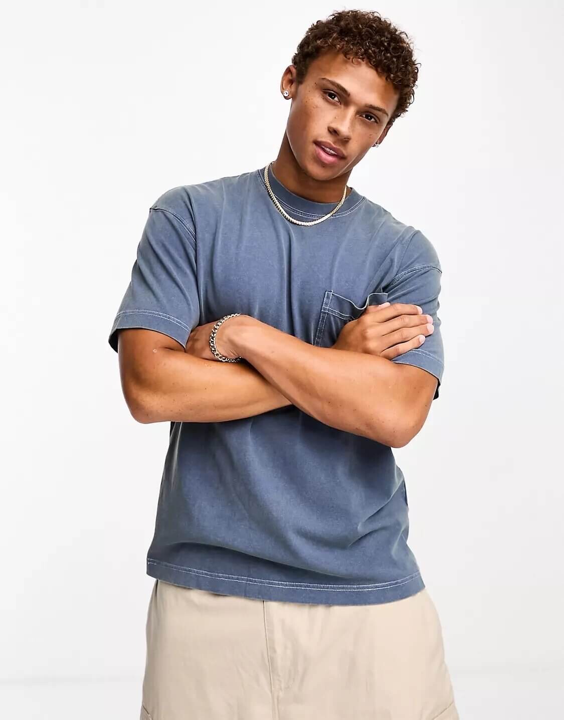 

Футболка Jack & Jones Intelligence Oversized Washed, синий