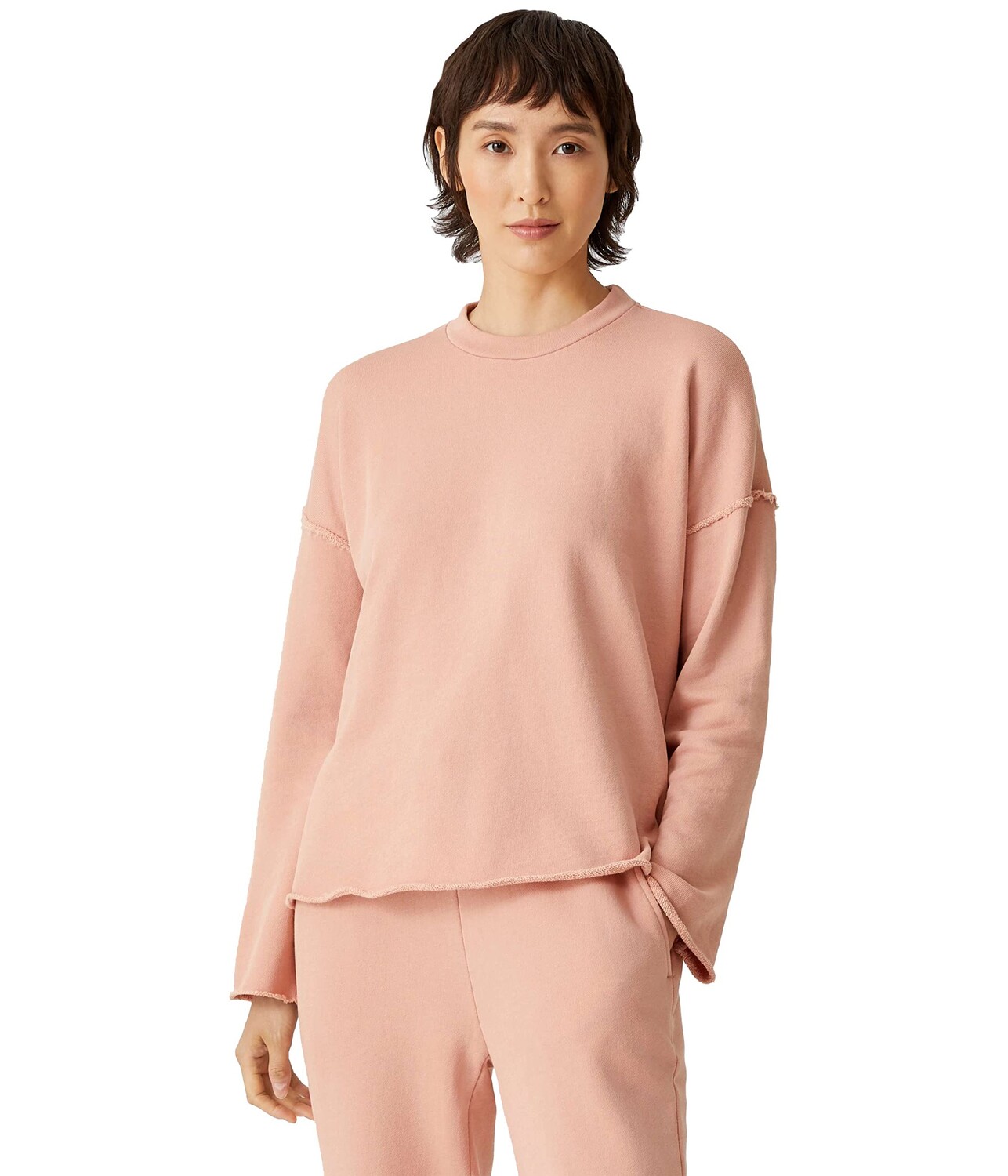 

Пуловер Eileen Fisher, High Crew Neck Box Top in Organic Cotton French Terry