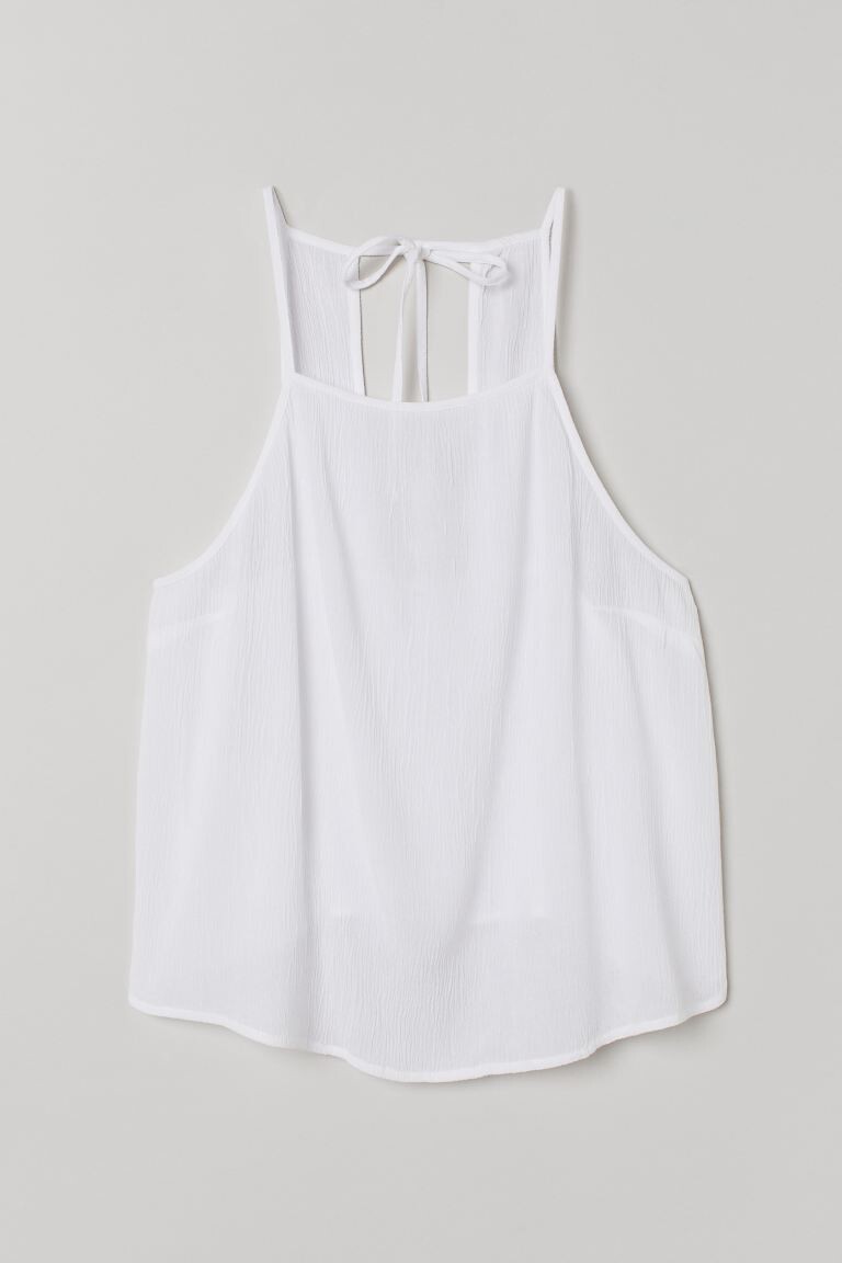 

Сморщенный топ H&M, белый