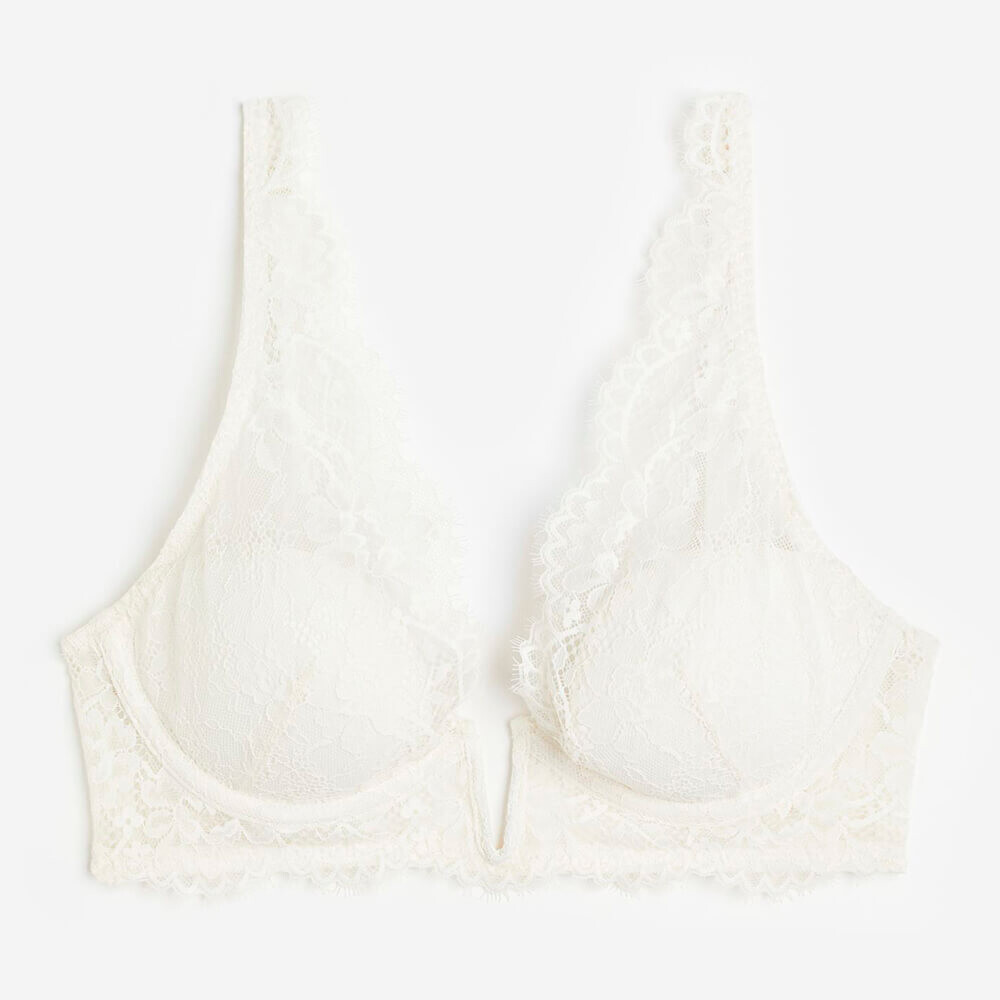 

Кружевной Бюстгальтер H&M Padded Underwire, белый