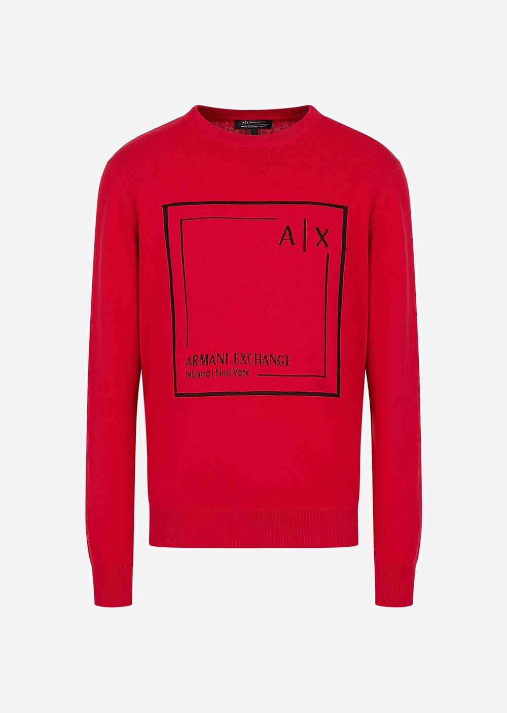 

Свитер с круглым вырезом из смесового органического хлопка Armani Exchange, красный
