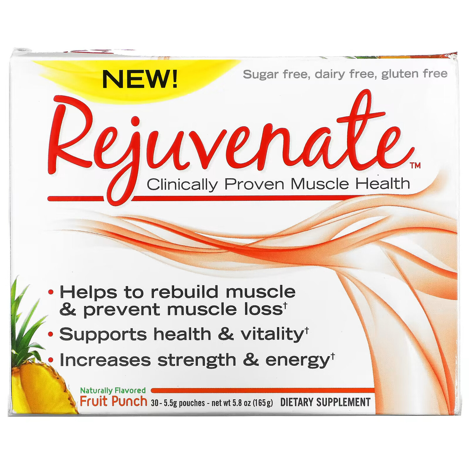 

Rejuvenate, Клинически подтвержденное здоровье мышц, фруктовый пунш, 30 пакетиков, по 5,5 г (0,19 унции)