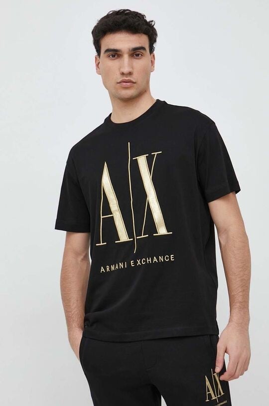 

Хлопковая футболка Armani Exchange, черный