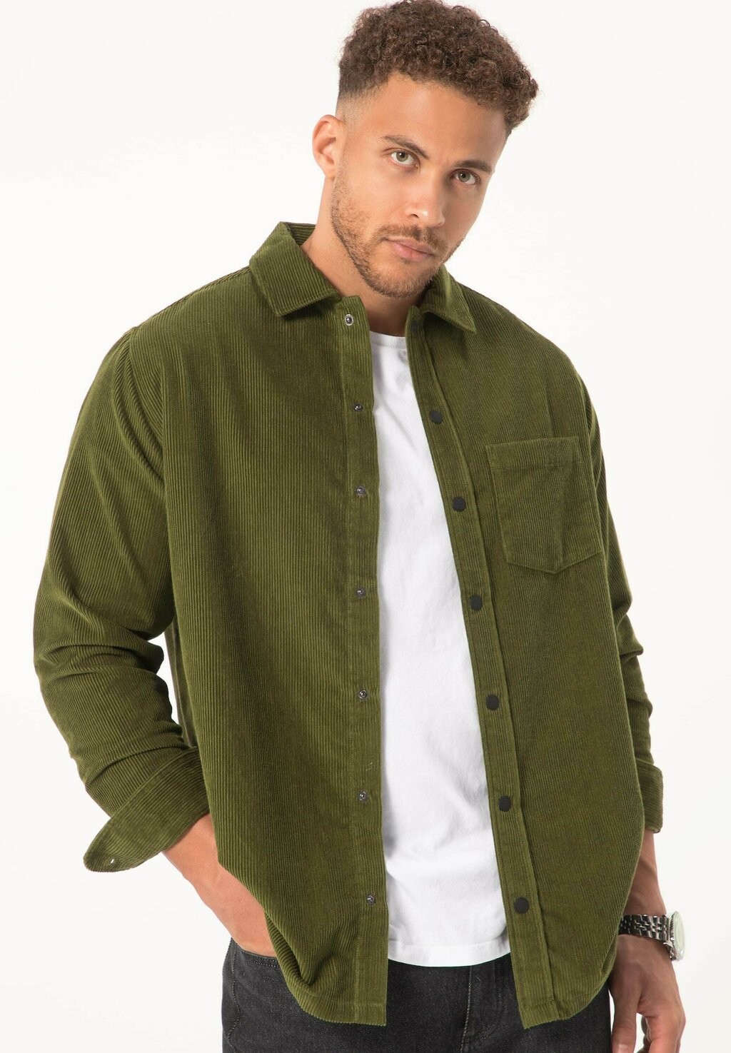 

Рубашка LONG SLEEVE KENT COLLAR UP TO 8 XL STHUGE, цвет sea ​​green