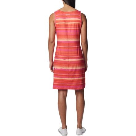 Платье с принтом Chill River женское Columbia, цвет Sunset Orange/Horizons Stripe