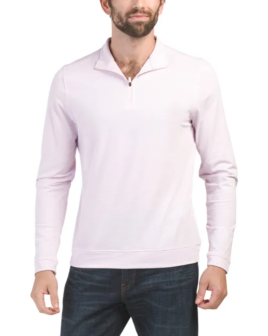 

Топ с застежкой-молнией в микрополоску Cruiser Southern Tide, цвет Rose Blush