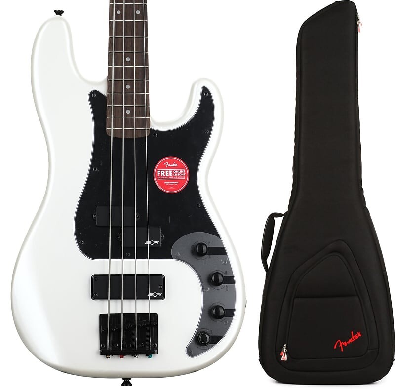 

Squier Contemporary Active Precision Bass PH — жемчужно-белый комплект с сумкой для электробаса Fender FB1225 — черный Squier + Fender 0370481523=1 0991622406=1