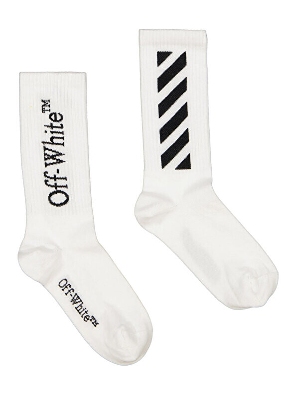 

Бело-черные носки с логотипом для девочек Off-White